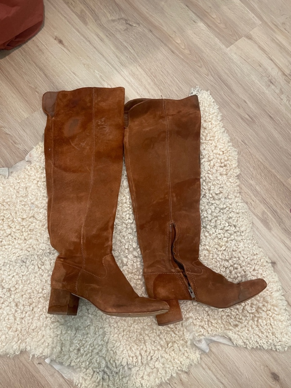 Madewell Tall Suede Over-the-Knee Boots in Chestnut Brown 9.5
